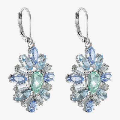 Monet Jewelry Womens Blue Glass Drop Earrings