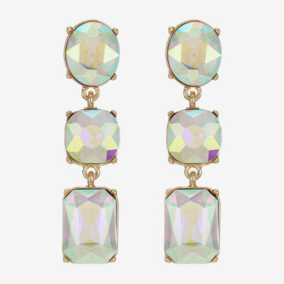 Monet Jewelry Womens Glass Cushion Hypoallergenic Drop Earrings