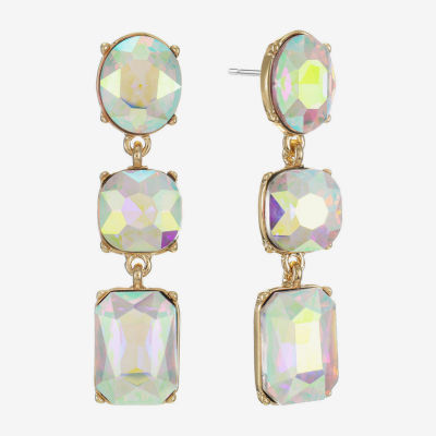 Monet Jewelry Womens Glass Cushion Hypoallergenic Drop Earrings