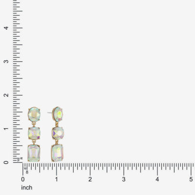 Monet Jewelry Womens Glass Cushion Hypoallergenic Drop Earrings