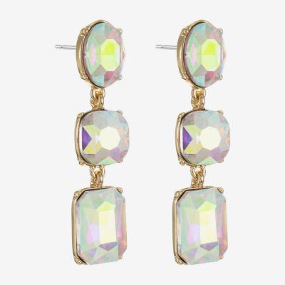 Monet Jewelry Womens Glass Cushion Hypoallergenic Drop Earrings