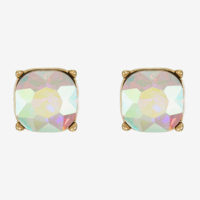 Monet Jewelry Glass 10mm Cushion Stud Earrings