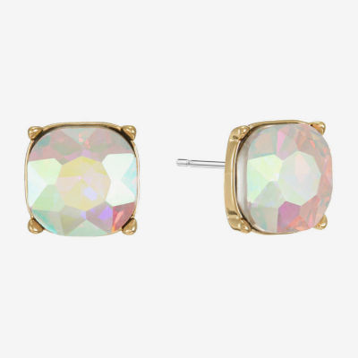 Monet Jewelry Glass 10mm Cushion Stud Earrings