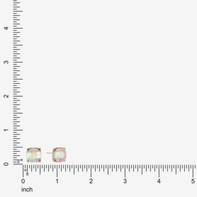 Monet Jewelry Glass 10mm Cushion Stud Earrings