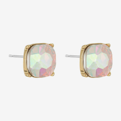 Monet Jewelry Glass 10mm Cushion Stud Earrings
