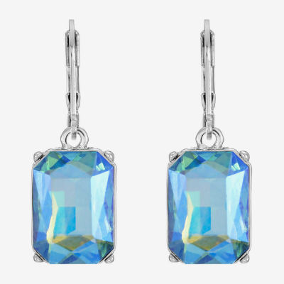 Monet Jewelry Womens Green Glass Drop Earrings