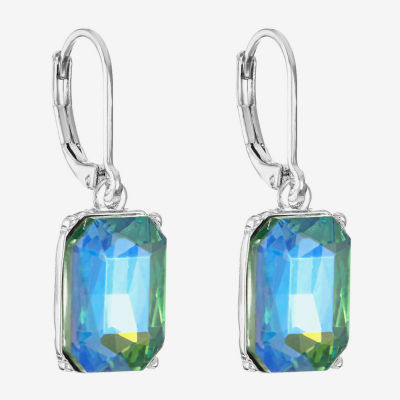 Monet Jewelry Womens Green Glass Drop Earrings