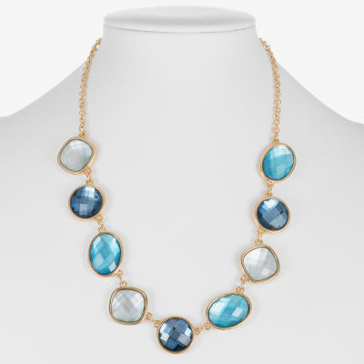 Monet Jewelry Womens Blue 17 Inch Collar Necklace