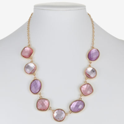 Monet Jewelry Womens Pink 17 Inch Collar Necklace