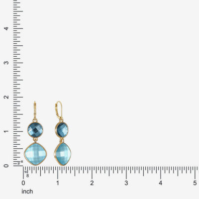 Monet Jewelry Womens Blue Glass Round Drop Earrings