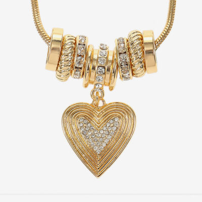 Liz Claiborne Womens Glass Heart 2-pc. Jewelry Set