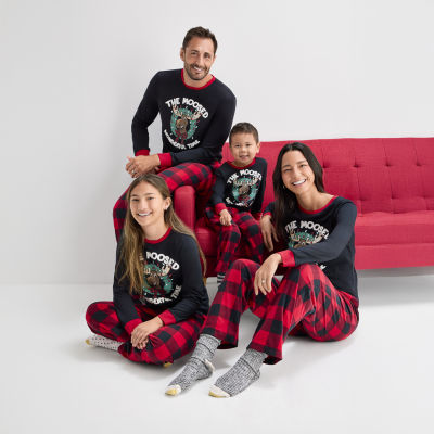 North Pole Trading Co. Moose Buffalo Check Unisex Adult Microfleece Matching Family Pajama Pants