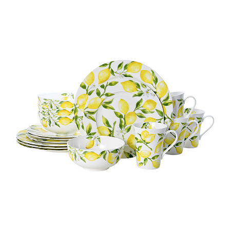 Mikasa Lemons 16-pc. Bone China Dinnerware Set In Yellow