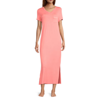 Liz Claiborne Cool and Calm Womens Short Sleeve V Neck Nightshirt
