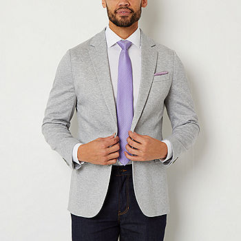 Pocket Slim Stretch Fabric Slim Fit Sport Coat, Color: Grey Texture - JCPenney