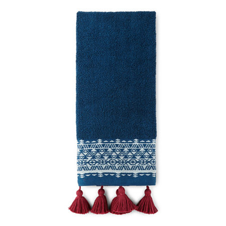 Distant Lands Navy Tassel Hand Towel, One Size, Blue