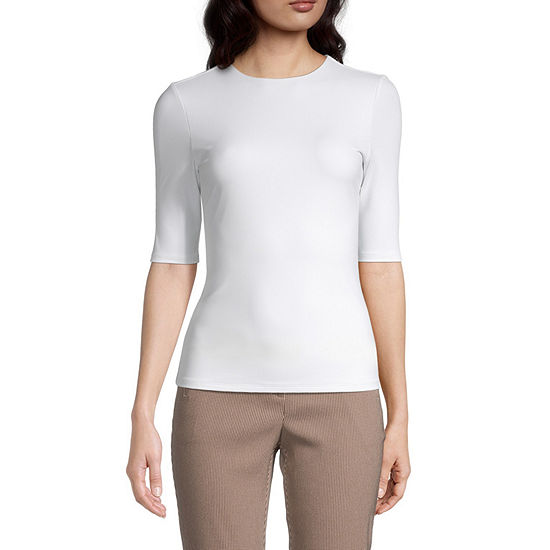 Worthington Womens Ultra Smoothing Crew Neck Top - JCPenney