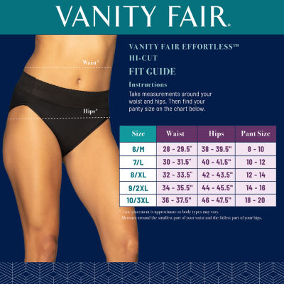 Vanity Fair Effortless Lace Top Hi-Cut Brief Panty- 13275