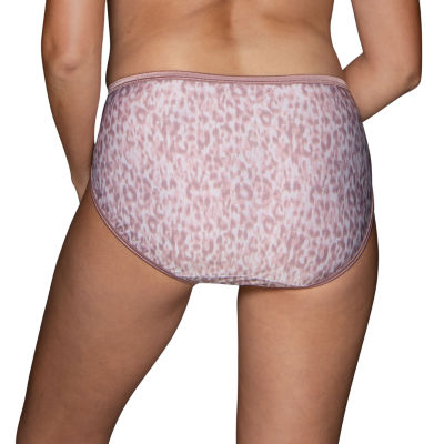 4 Pairs Vanity Fair Illumination 13108 Hi-Cut Panties Light Blue Print Size 10