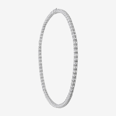 Diamonart Womens White Cubic Zirconia Sterling Silver Round Tennis Necklaces