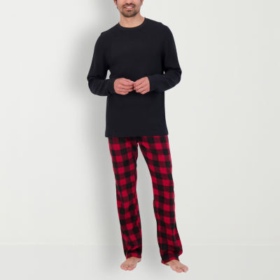 Hanes Men's Fleece Pajama Pants, Medium, Red Buffalo Plaid