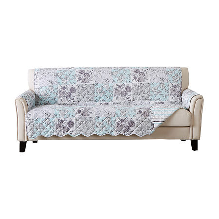 Linery Floral Sofa Protector In Gray