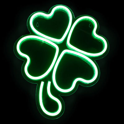 Northlight 15in Led Lighted Neon Style Green Shamrock Silhouette St. Patricks Day Window Decor