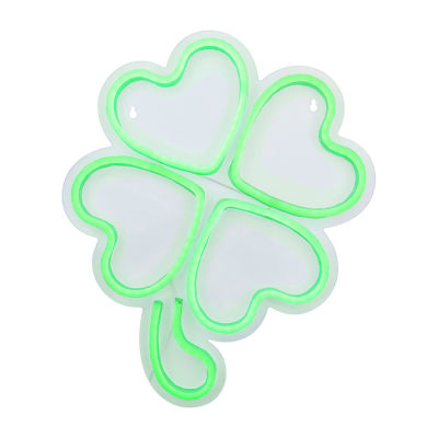 Northlight 15in Led Lighted Neon Style Green Shamrock Silhouette St. Patricks Day Holiday Window Decor