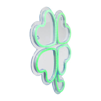 Northlight 15in Led Lighted Neon Style Green Shamrock Silhouette St. Patricks Day Holiday Window Decor