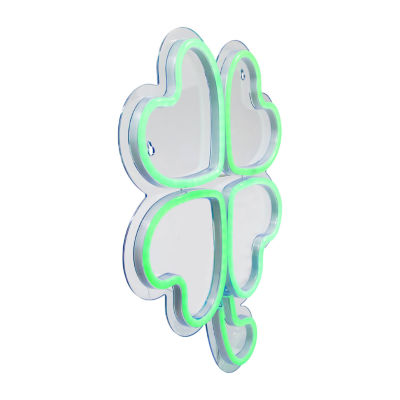 Northlight 15in Led Lighted Neon Style Green Shamrock Silhouette St. Patricks Day Window Decor