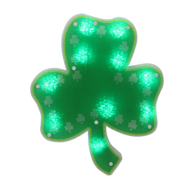 Northlight 14in Led Lighted Green Shamrock Silhouette St. Patricks Day Window Decor