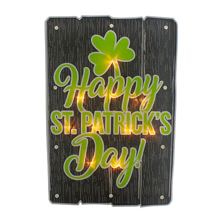 Northlight 17in Lighted Happy Silhouette St. Patricks Day Window Decor, One Size, Black