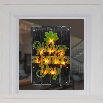 Northlight 17in Lighted Happy Silhouette St. Patricks Day Holiday Window Decor