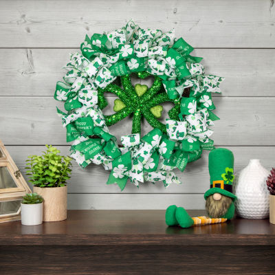 Northlight 24in Shamrocks And Ribbons Indoor St. Patricks Day Garland & Wreath Set