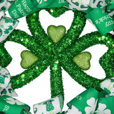 Northlight 24in Shamrocks And Ribbons Indoor St. Patricks Day Garland & Wreath Set