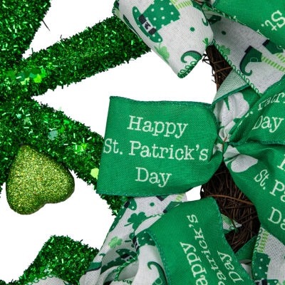 Northlight 24in Shamrocks And Ribbons Indoor St. Patricks Day Garland & Wreath Set