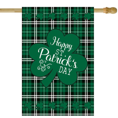 28In X 40In Happy St. Patrick's Day Plaid Garden Flags