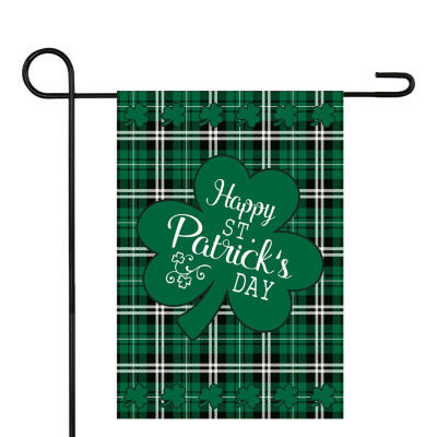 18In X 12.5In Happy St. Patrick's Day Plaid Garden Flags