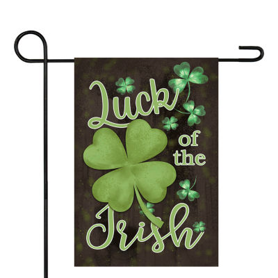 12.5In X 18In Luck Of The Irish Shamrock Garden Flags