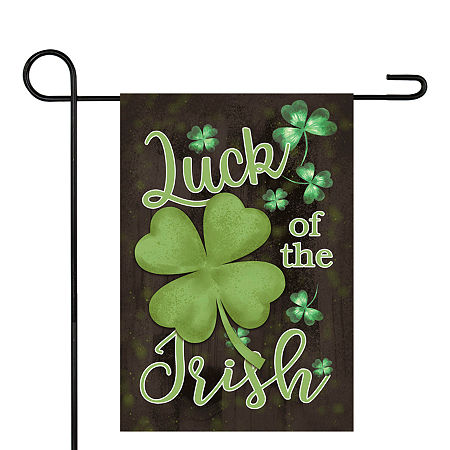 12.5In X 18In Luck Of The Irish Shamrock Garden Flags, One Size, Green