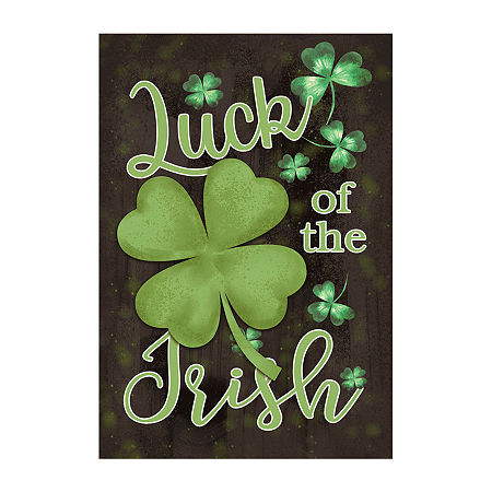 12.5In X 18In Luck Of The Irish Shamrock Garden Flags, One Size, Green