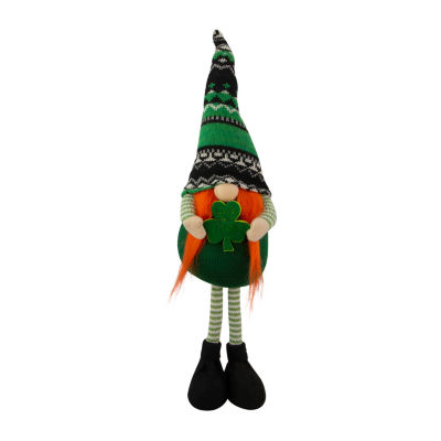 Northlight 19" Green And Black Leprechaun Girl Standing Figure St. Patricks Day Gnome