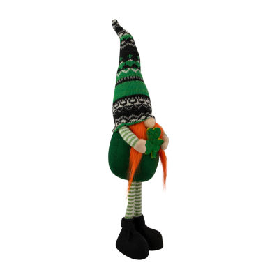 Northlight 19" Green And Black Leprechaun Girl Standing Figure St. Patricks Day Gnome