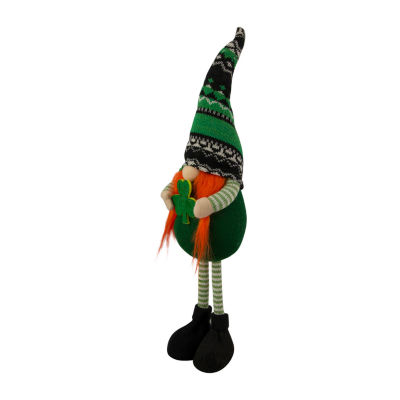 Northlight 19" Green And Black Leprechaun Girl Standing Figure St. Patricks Day Gnome