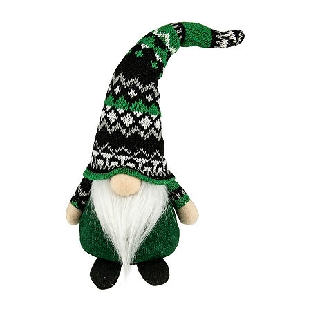 Northlight 11.5" Led Lighted Boy With Green Irish Fair Isle Hat St. Patricks Day Gnome, One Size, Green