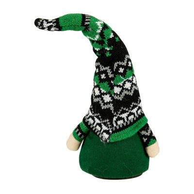 Northlight 11.5" Led Lighted Boy With Green Irish Fair Isle Hat St. Patricks Day Gnome