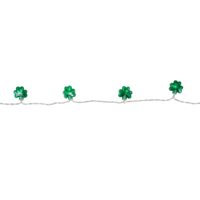 Northlight 20-Count 7ft Green Led Mini St Patrick'S Day Shamrock Clear Wire String Lights