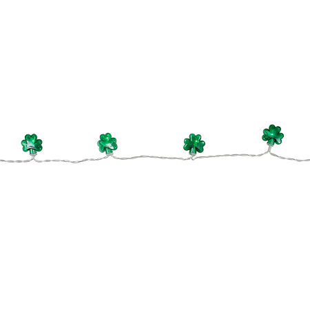 Northlight 20-Count 7ft Green Led Mini St Patrick'S Day Shamrock Clear Wire String Lights, One Size, Green