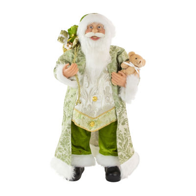 Northlight 24in St Patrick'S Irish Santa Claus With Teddy Bear And Gift Bag Figurine