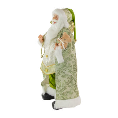 Northlight 24in St Patrick'S Irish Santa Claus With Teddy Bear And Gift Bag Figurine